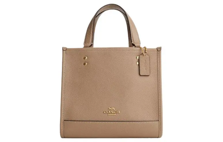 COACH Dempsey Cow Leather Tote Bag, Shopping Bag, Shoulder Bag, Crossbody Bag, Handbag Small Women's Taupe