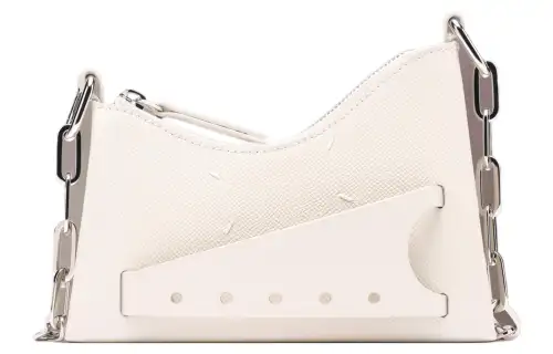 Maison Margiela Grain Calfskin Crossbody Bag, Shoulder Bag Women's White