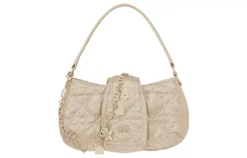 DIOR Sheepskin Portable Crossbody Bag, Shoulder Bag Kids' Light Gold