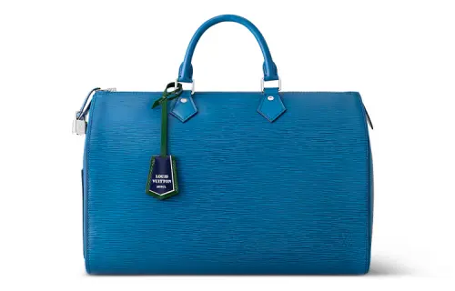 LOUIS VUITTON Speedy Leather Shoulder Bag, Crossbody Bag, Handbag Women's Blue