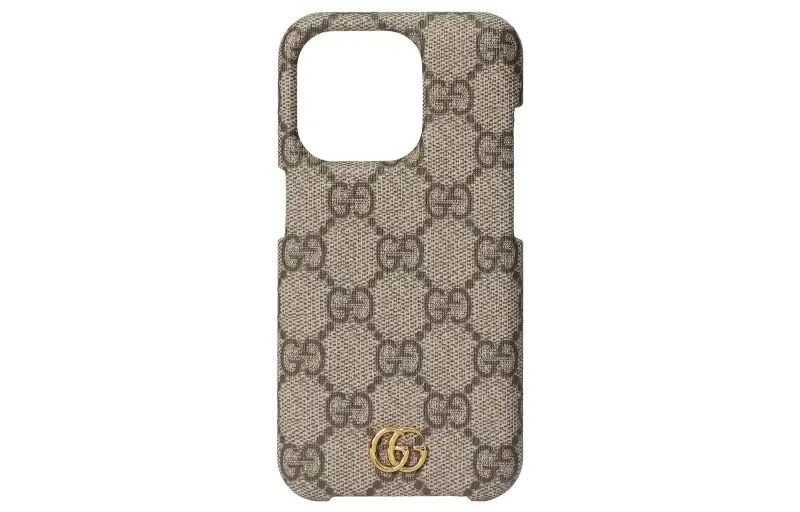 GUCCI Ophidia Canvas IPhone 15 Pro Protective Case With Merch Men's Beige & Ebony