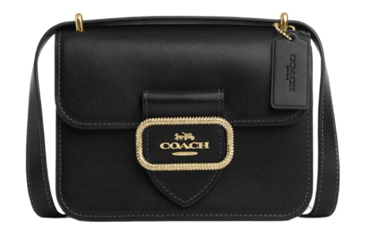 COACH Morgan Calfskin Small Square Bag, Shoulder Bag, Crossbody Bag Small Women's Black