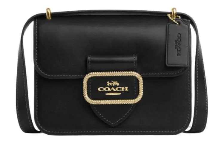 COACH Morgan Calfskin Small Square Bag, Shoulder Bag, Crossbody Bag Small Women's Black