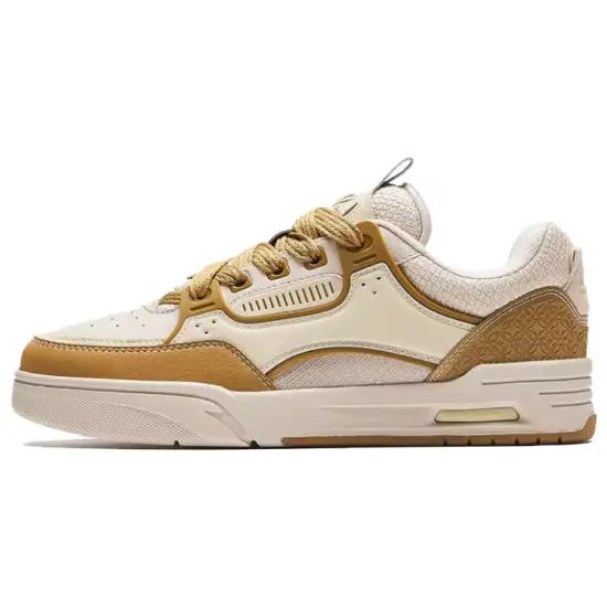 ANTA AOJIE Skateboard Shoes Women's Low-Top Beige Yellow