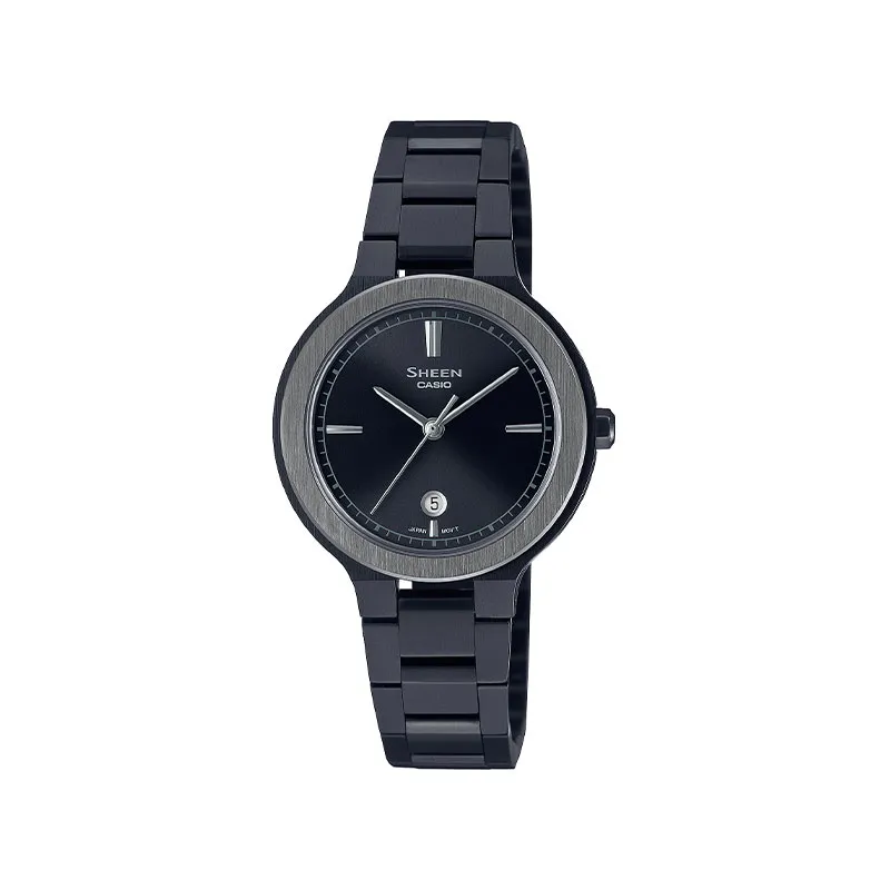 CASIO SHEEN Quartz Movement Stainless Steel Strap Watch Women's Watch Black Dial