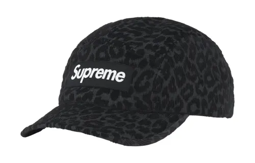Supreme Leopard Corduroy Camp Cap