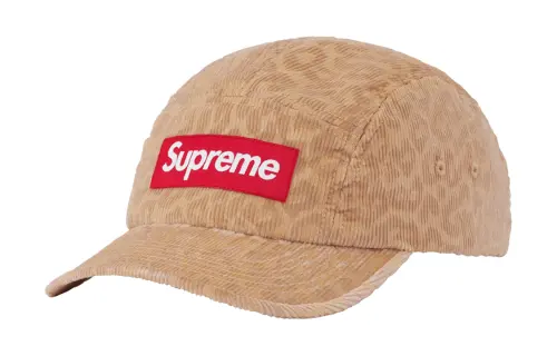 Supreme Leopard Corduroy Camp Cap
