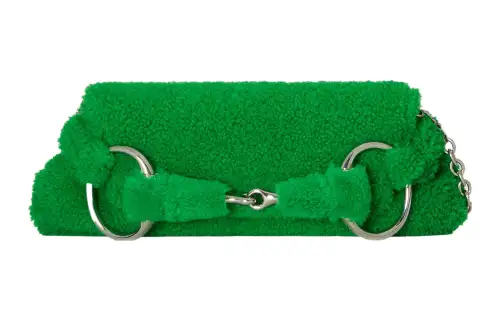 GUCCI Horsebit 1955 Merino Wool Handbag, Shoulder Bag Medium Women's Green