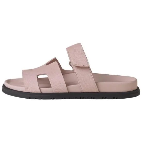 HERMES Chypre Slide Slippers Women's Pink