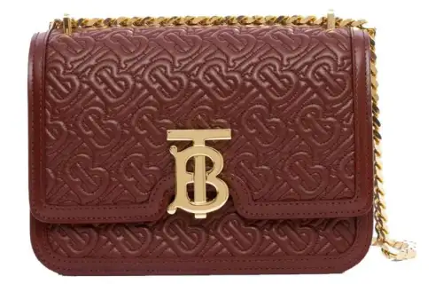 Burberry Lambskin Shoulder Bag Women's Burgundy