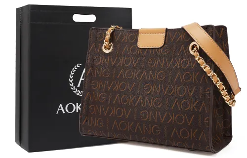 AOKANG PVC Tote Mom Bag Crossbody Bag Underarm Shoulder Bag Women's Coffee/Caramel Coffee/Classic Black/Khaki Coffee