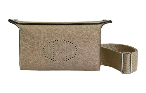 HERMES Videpoches Silver Tone Buckle Togo Calfskin Videpoches Bag, Fanny Pack, Crossbody Bag, Shoulder Bag Unisex