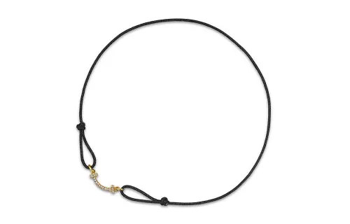 TIFFANY & CO. 18K Gold, Diamond, Recycled Polyester, Plastic Bracelets Unisex Black