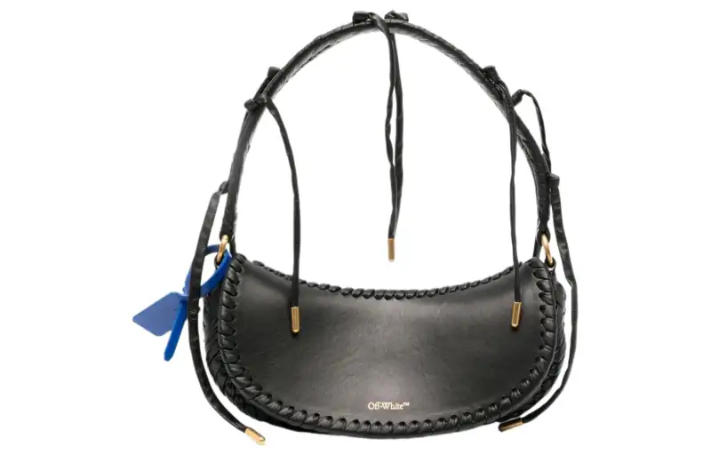 OFF-WHITE braided-trim leather tote bag