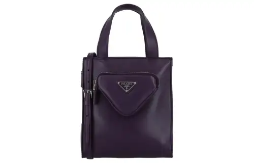 PRADA Calfskin Shoulder Bag, Crossbody Bag, Handbag Purple
