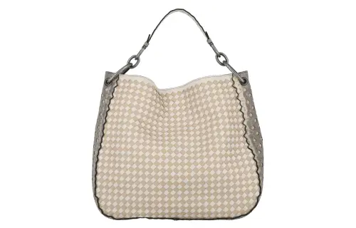 Bottega Veneta Leather Tote Bag, Shopping Bag, Handbag Women's White & Cream