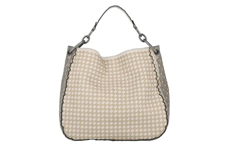 Bottega Veneta Leather Tote Bag, Shopping Bag, Handbag Women's White & Cream