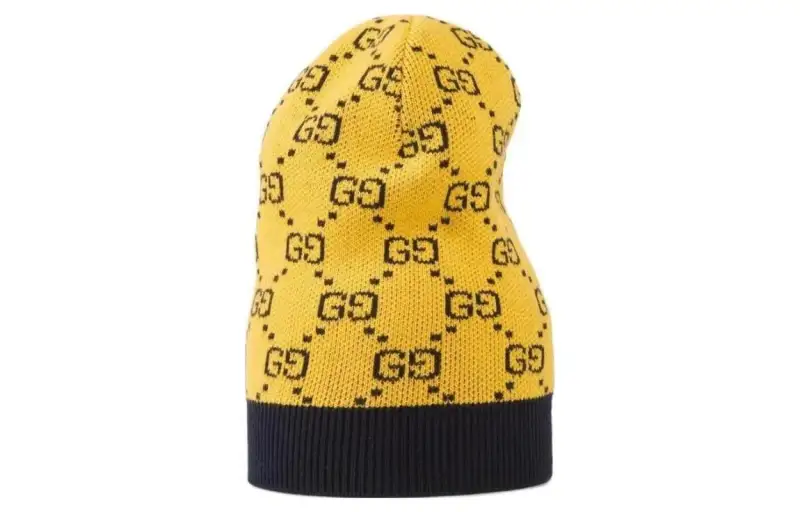 GUCCI GG Multicolor Wool Beanies Men's Yellow