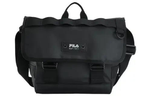 FILA Fabric Shoulder Bag, Crossbody Bag Regular Men's Black