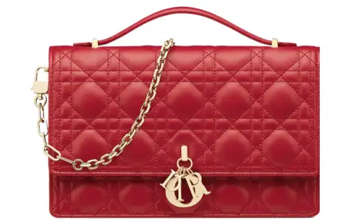 DIOR My Dior Lambskin Shoulder Bag, Crossbody Bag, Handbag Women's Solitary Flower Red