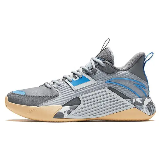 ANTA Basketball Shoes Men Mid-Top Gray