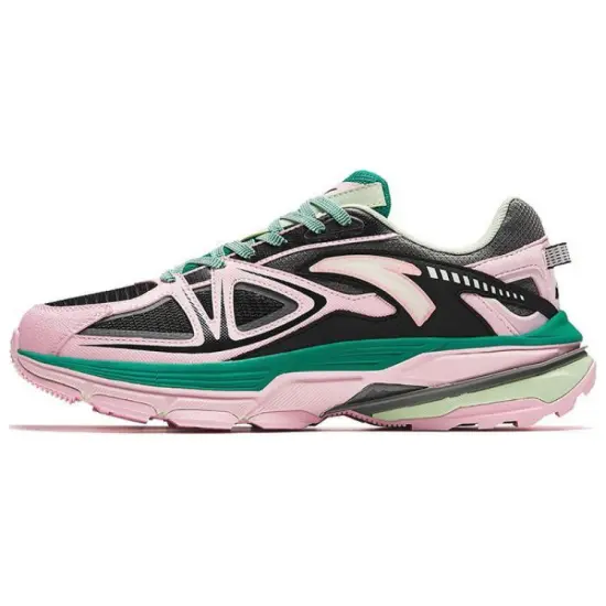 Anta Walker Durable Breathable Low Top Running Shoes Women's Black Pink