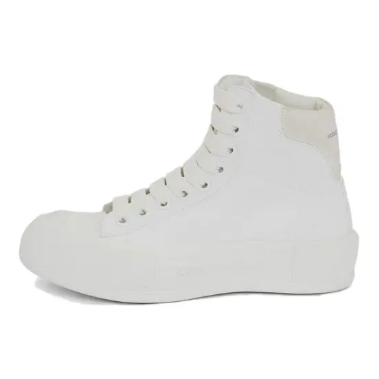 Alexander McQueen Deck Plimsoll High Top Sneaker Optical White Women's