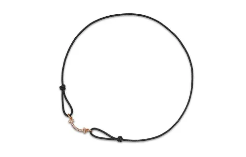 TIFFANY & CO. 18K Rose Gold, Recycled Polyester, Diamond Bracelets Women's Black