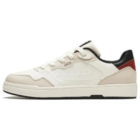 ANTA Skateboard Shoes Men Low-Top Ivory White Limestone