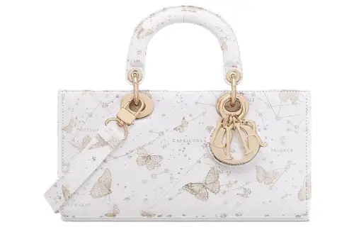 DIOR Lady D Joy Calfskin Handbag, Shoulder Bag, Crossbody Bag, Handbag Medium Women's White