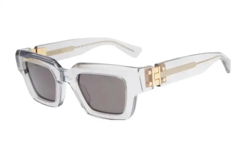 Bottega Veneta Acetate Irregular Shape Sunglasses Men's Gray