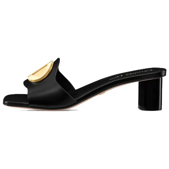 DIOR Rubber Sole Odor-Resistant Slide Slippers Women's Black