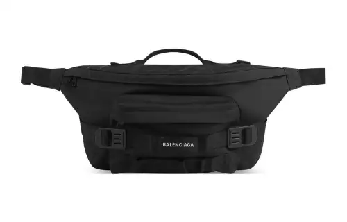 Balenciaga Nylon Fabric Fanny Pack Regular Men's Black