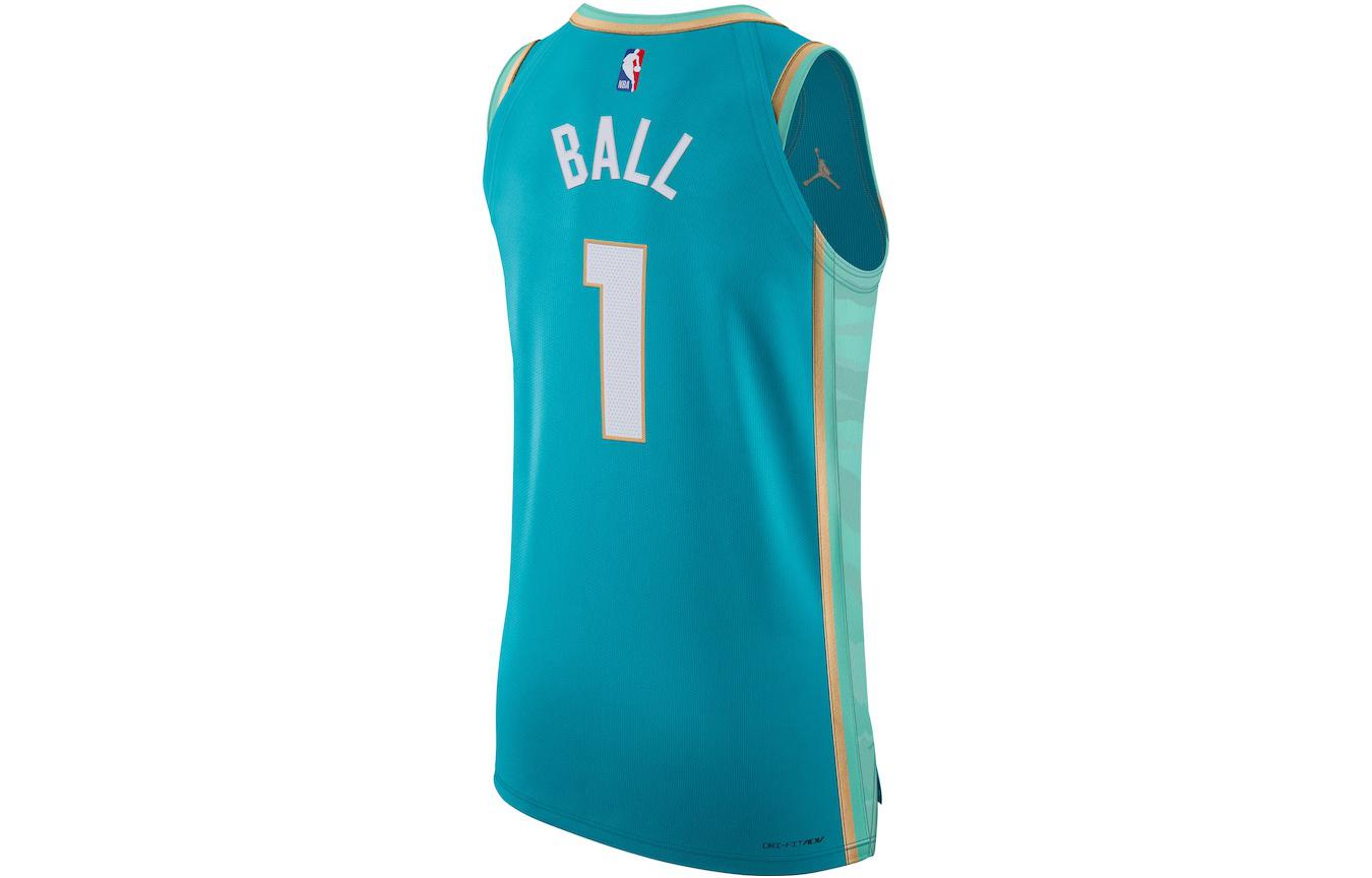 Jordan Basketball Jersey Hornets, Ball Size 1 Men’s Blue Green