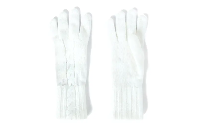 Loro Piana Knit Gloves Women's White