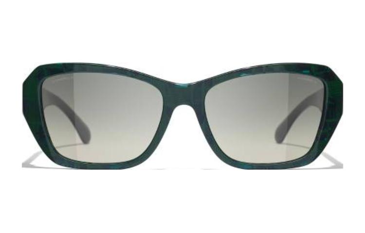 CHANEL Acetate Butterfly Sunglasses Men's Green