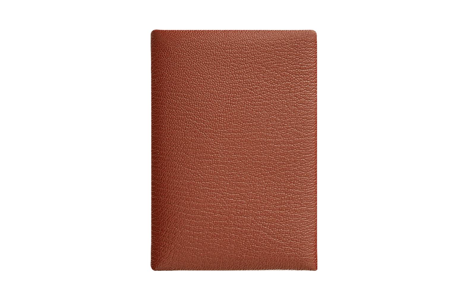 HERMES Calvi Duo Mysore Goat Skin Card Holder Mini Women's 6C Cuivre Pumpkin & Copper Red