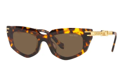 MIU MIU Plastic Metal Irregular Shape Sunglasses Women's Tortoiseshell