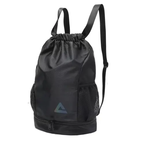 PEAK Honeycomb Plaid Fabric Basketball Bag Backpack Unisex Black