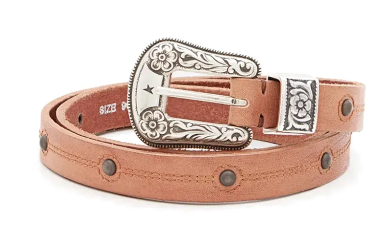 Golden Goose Buckle-fastening Studded Leather Belt