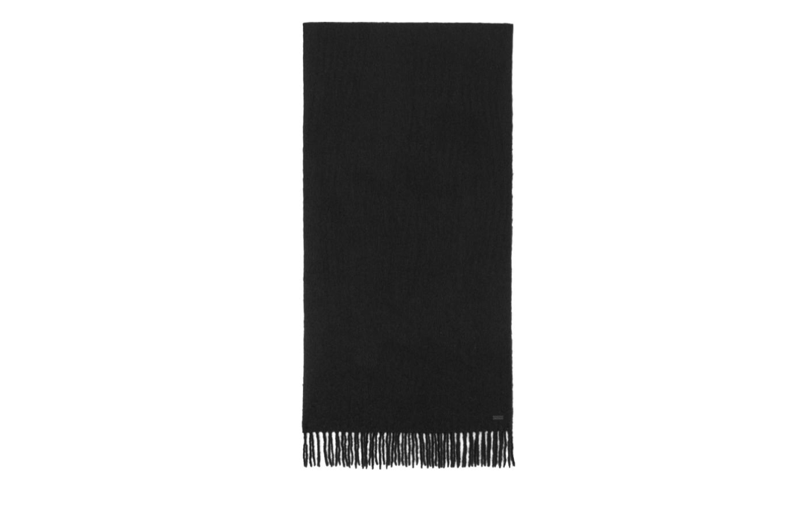 SAINT LAURENT 1980s Fringed Wool Scarf