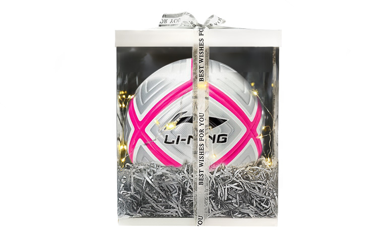 Li Ning Size 5 Soccer PU Seamless Thermal bonding Unisex Gray Pink