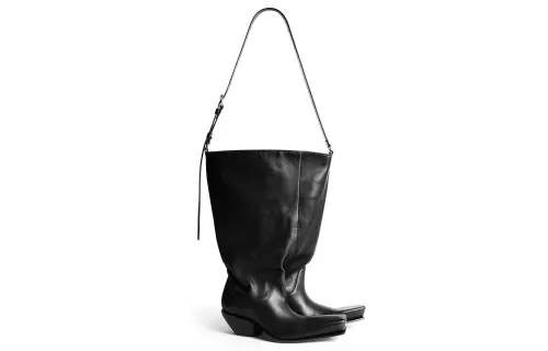 Balenciaga Matte Cow Leather Boot Bag, Shoulder Bag, Crossbody Bag, Handbag Women's Black