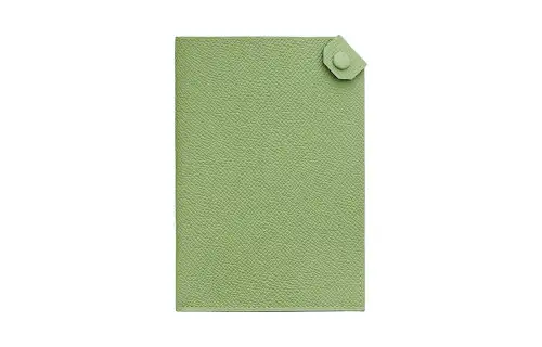 HERMES Tarmac Cow Leather Passport Holder Women's 3I Vert Criquet Avocado Green