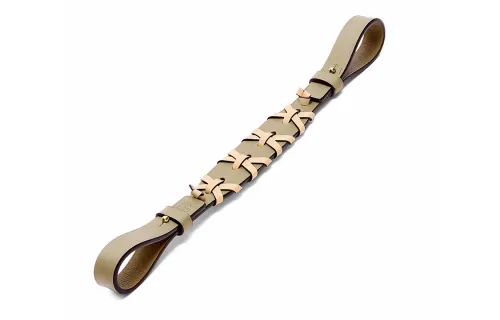 LOEWE Woven Design Logo Embroidered Engraving Cow Leather Belts Unisex Brown Width 2.3CM