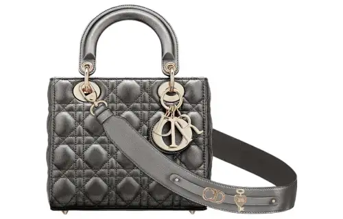 DIOR Cow Leather Handbag One Shoulder Handbag Women's Bronze