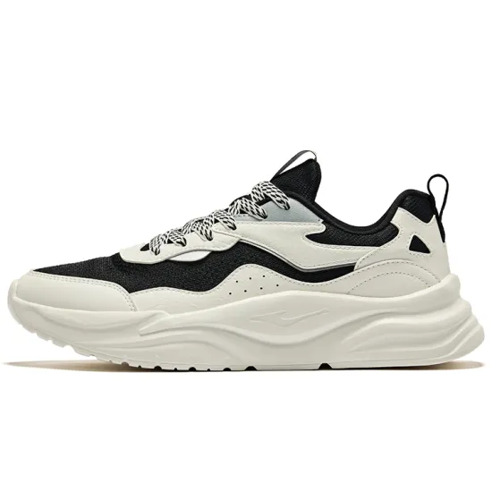 Erke Andong 1.0 Cushioning Wear Resistant Low Top Casual Shoes Men's Jet Black Microcrystal White