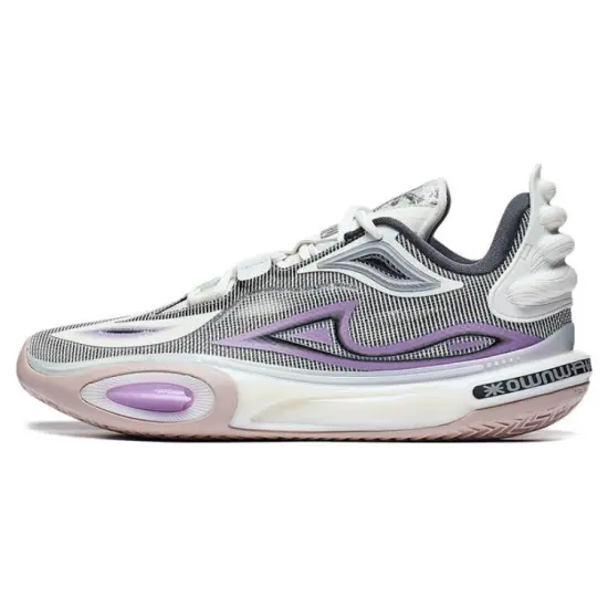 LINING All City 11 V2 Kids & Youth Basketball Shoes Unisex Low-Top White Purple