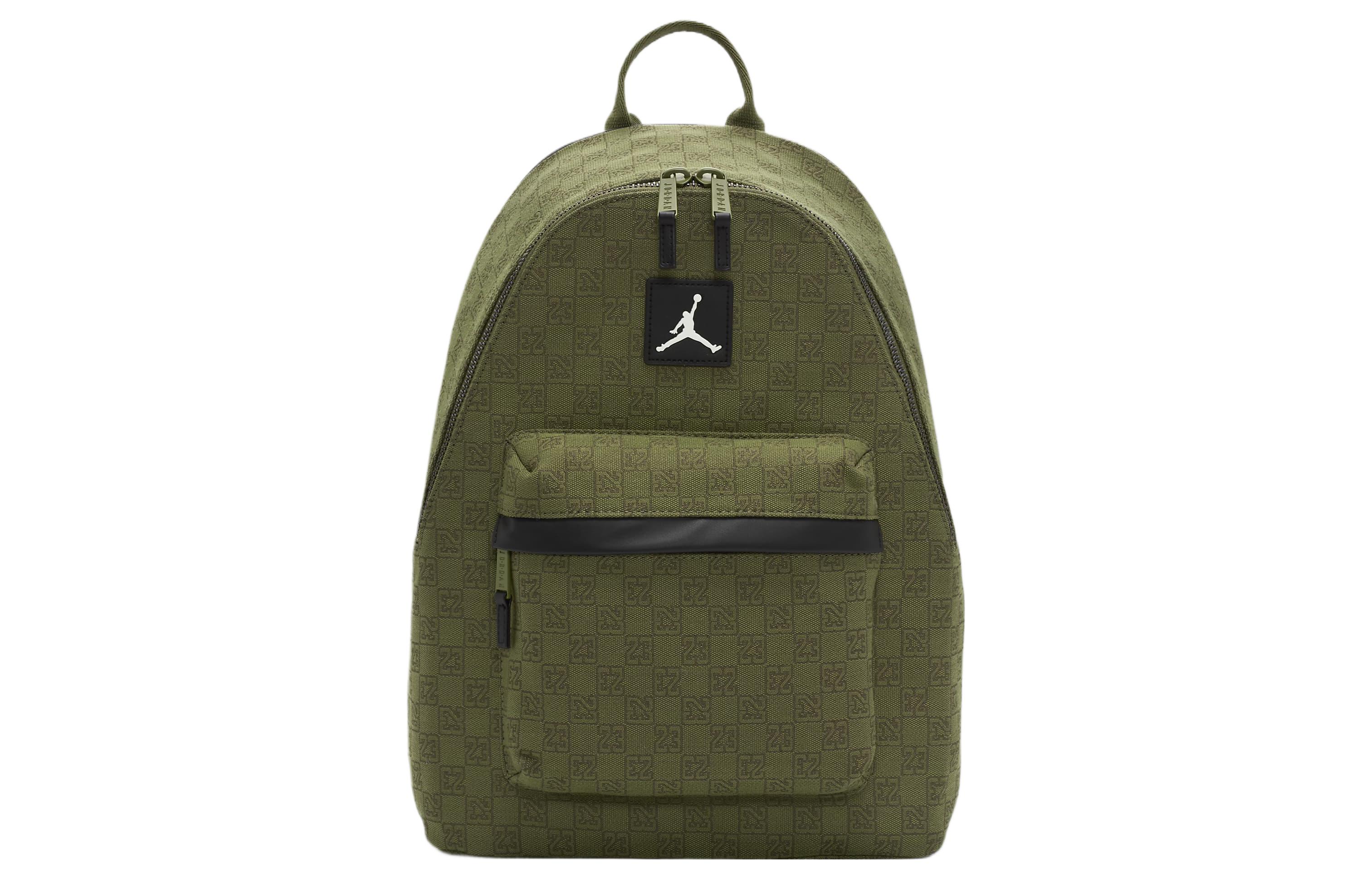 Jordan Zip Closure Polyester Backpack Regular Unisex Light Olive