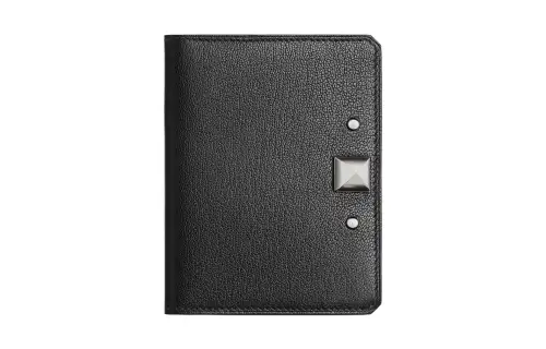 HERMES Chamkila Goat Skin Card Holder Women's 89 Noir Black